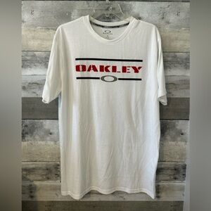 Oakley White Tee with Red and Black Accents